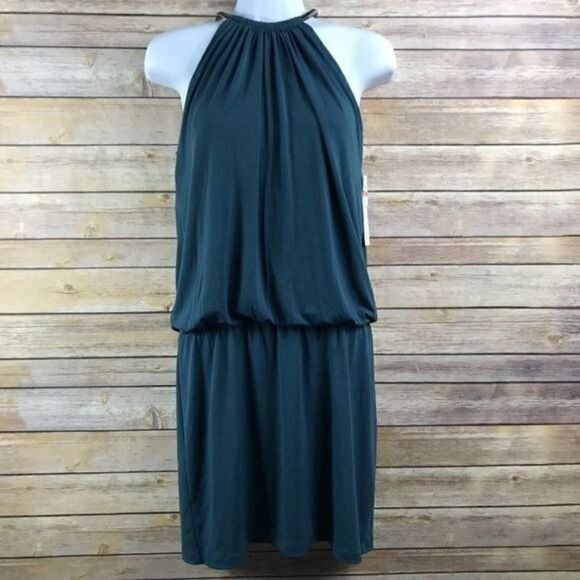 Jessica Simpson Halter Blouson Dress Green Size 4 - Picture 1 of 9
